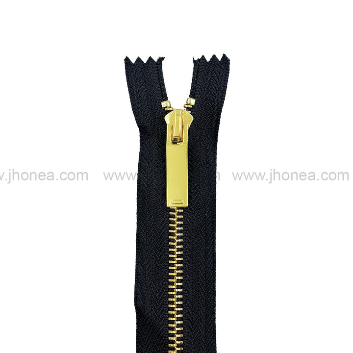 Number #5 Designer Closed-End Gold Metal Teeth Fashion Zipper