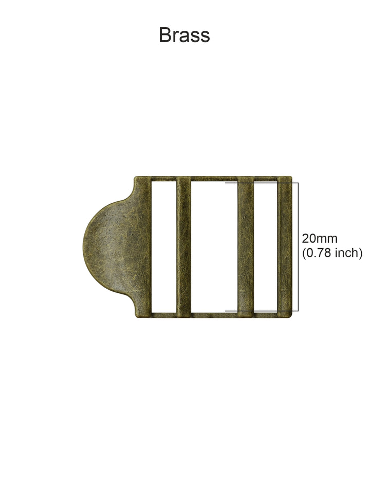 Triple-Bar Slide Strap Adjuster Metal Buckle for Belt and Bags
