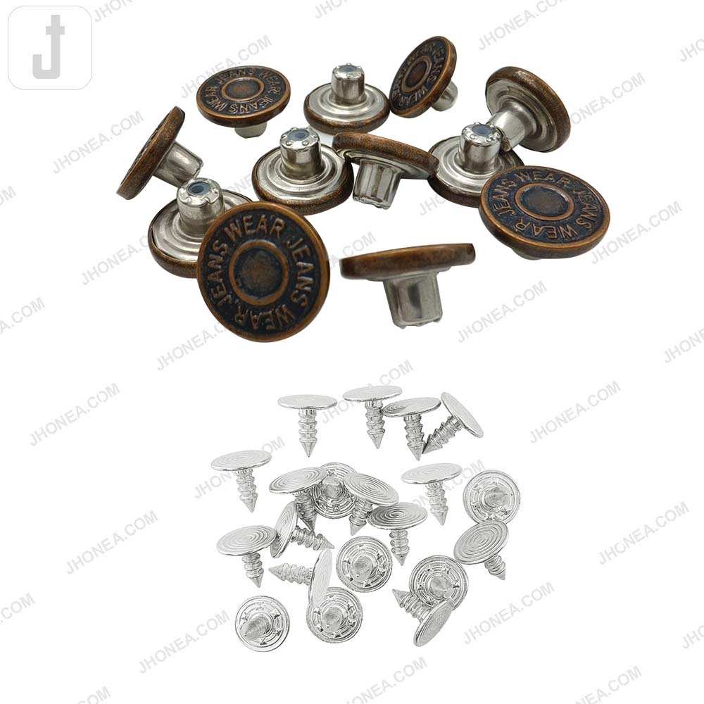 Antique Finish Metal Jeans Button for Denim Garments