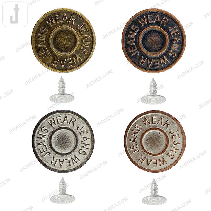 Antique Finish Metal Jeans Button for Denim Garments