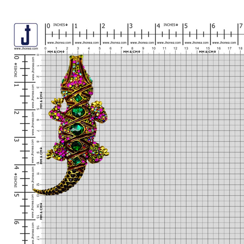 Exquisite Multicolor Crocodile Brooch Pin Bold Statement Jewelry for Clothing