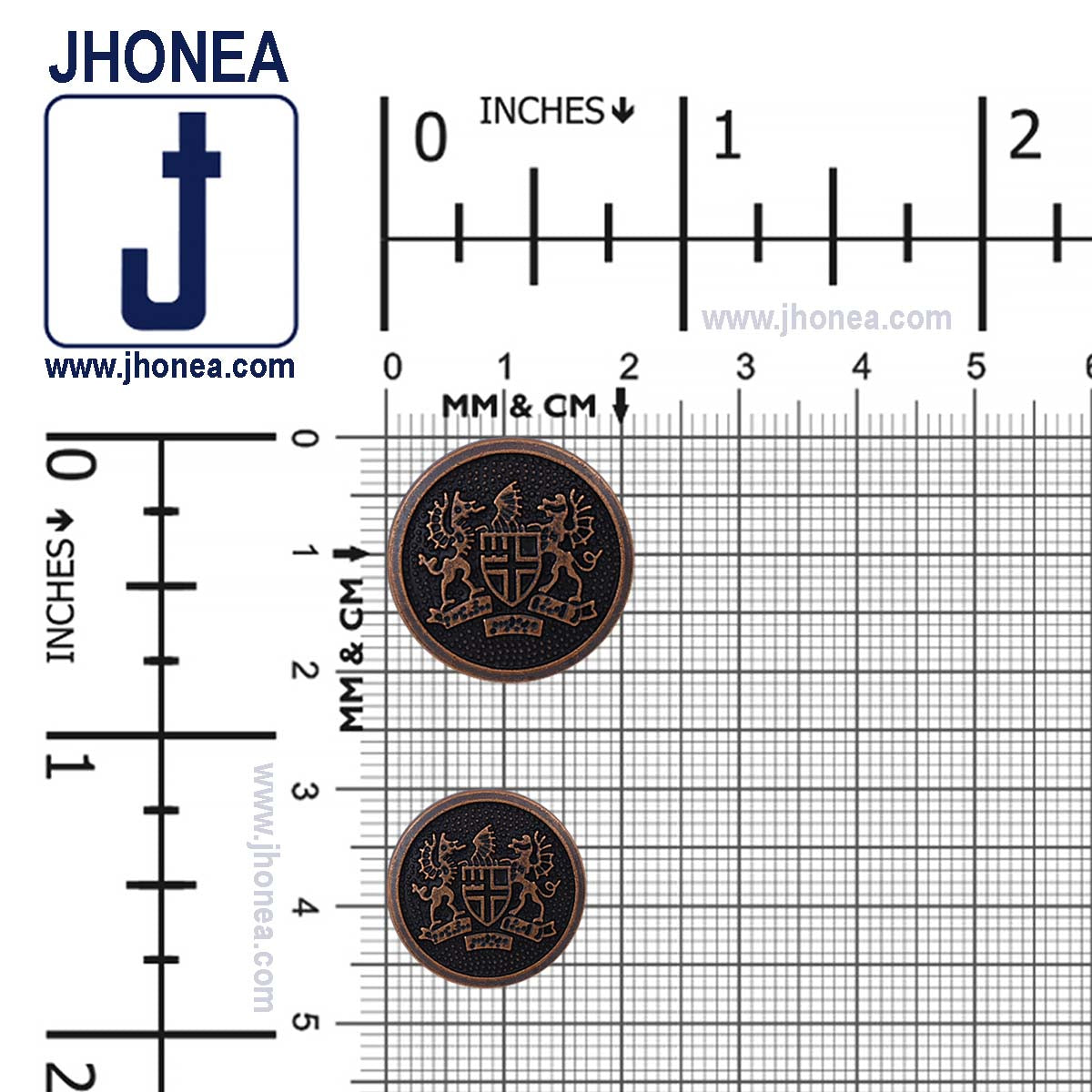 Antique Finish Royal Emblem Metal Buttons for Coat/Suit/Sherwani