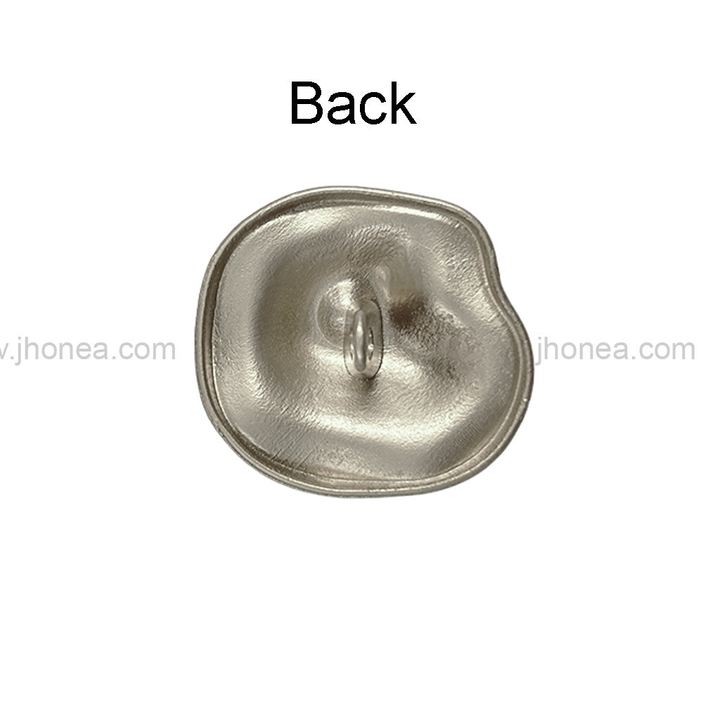 Uneven Round Shape Matte Finish Shank Metal Buttons