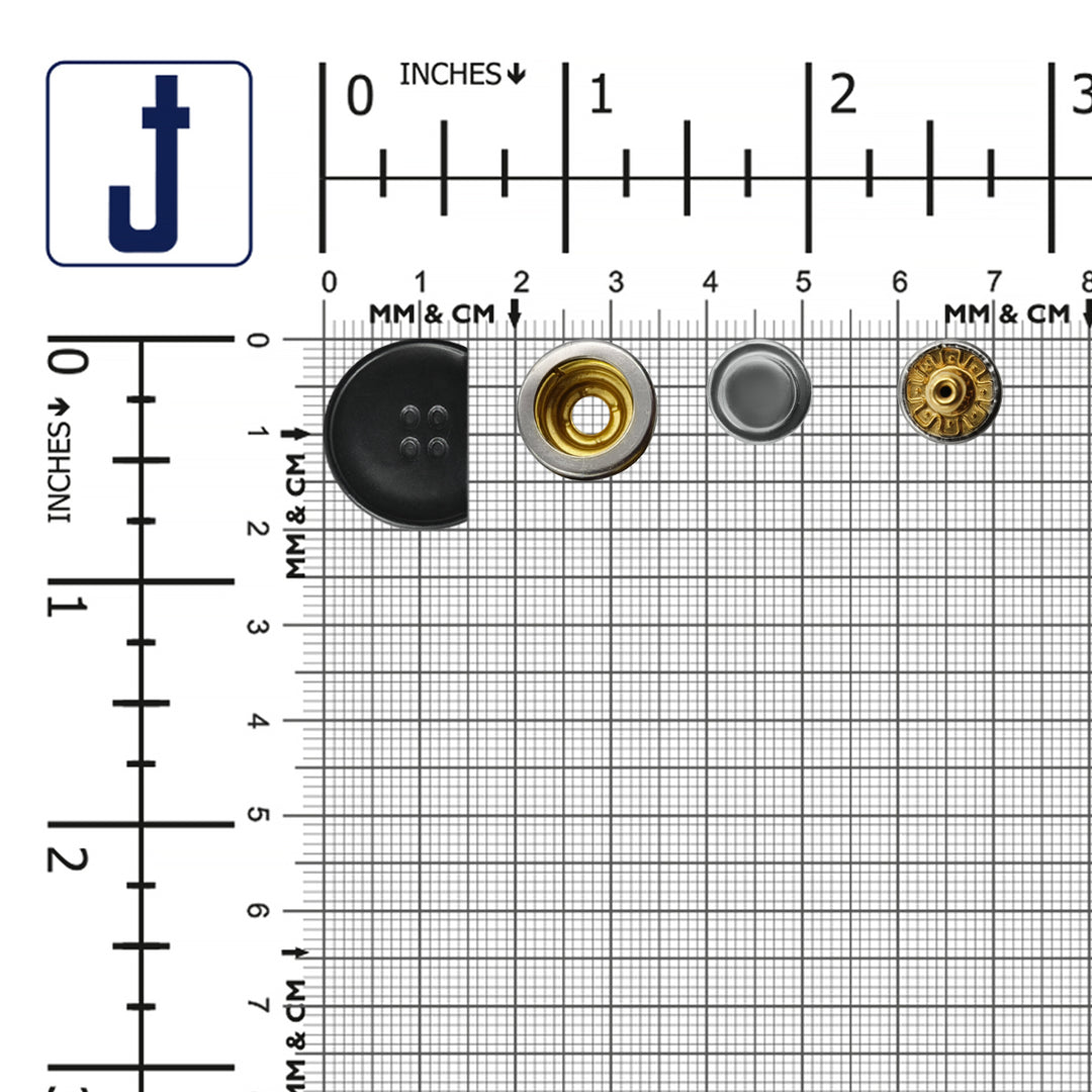 4-Part Matte Black Metal Snap Button Set for Jackets/Leather Accessories