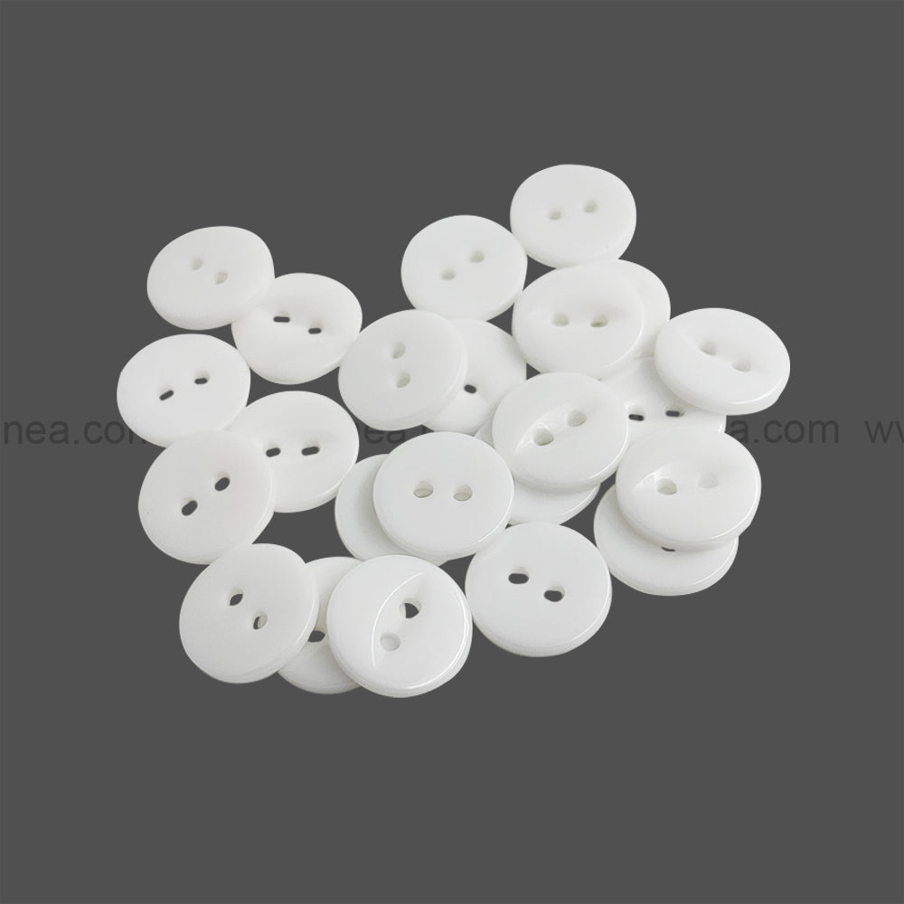2-Hole Round Shape 12mm(20L) Poly Button