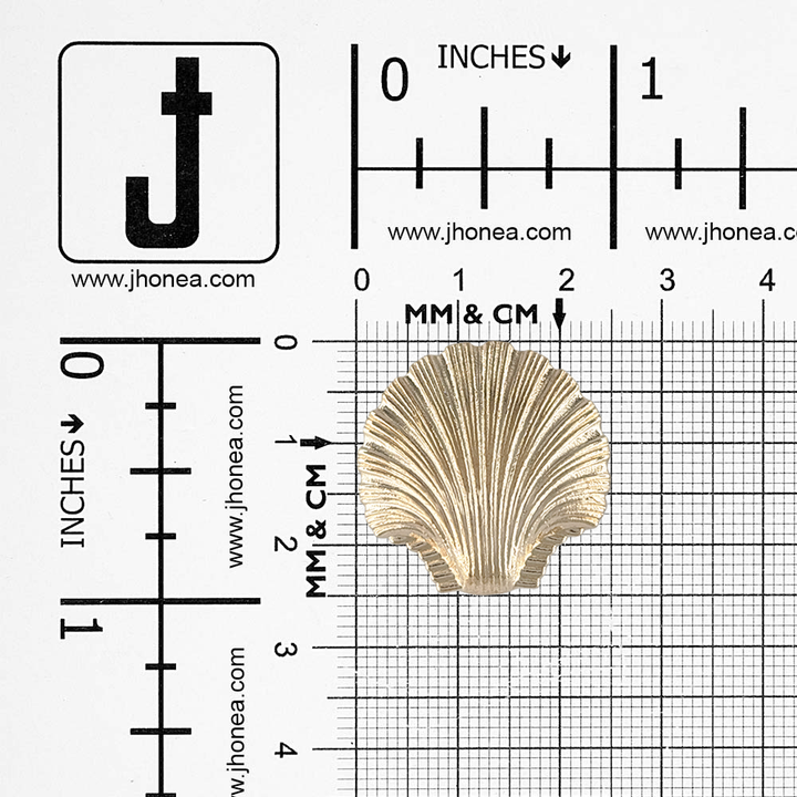 Ornate 25mm Sea Shell-Shaped Shank Metal Button