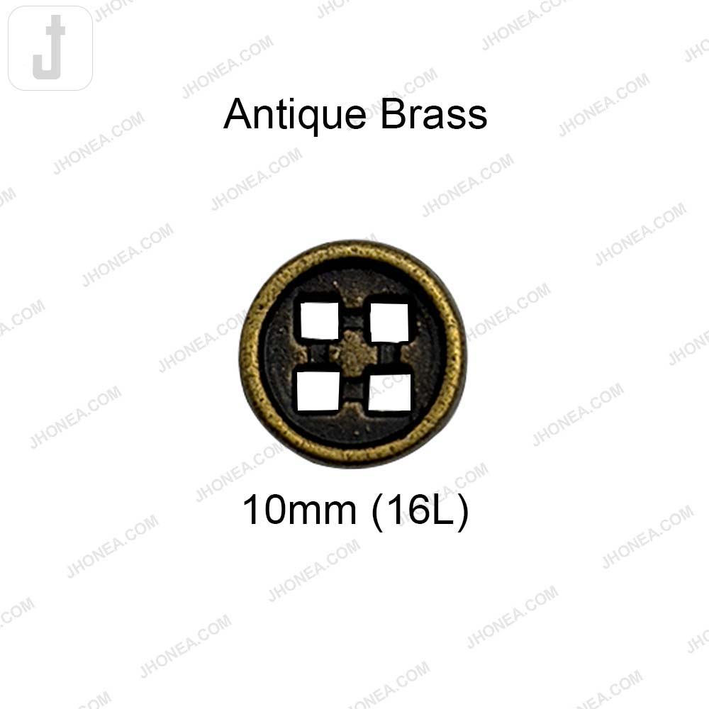 Versatile 10mm Round Shape 4 Hole Alloy Metal Buttons