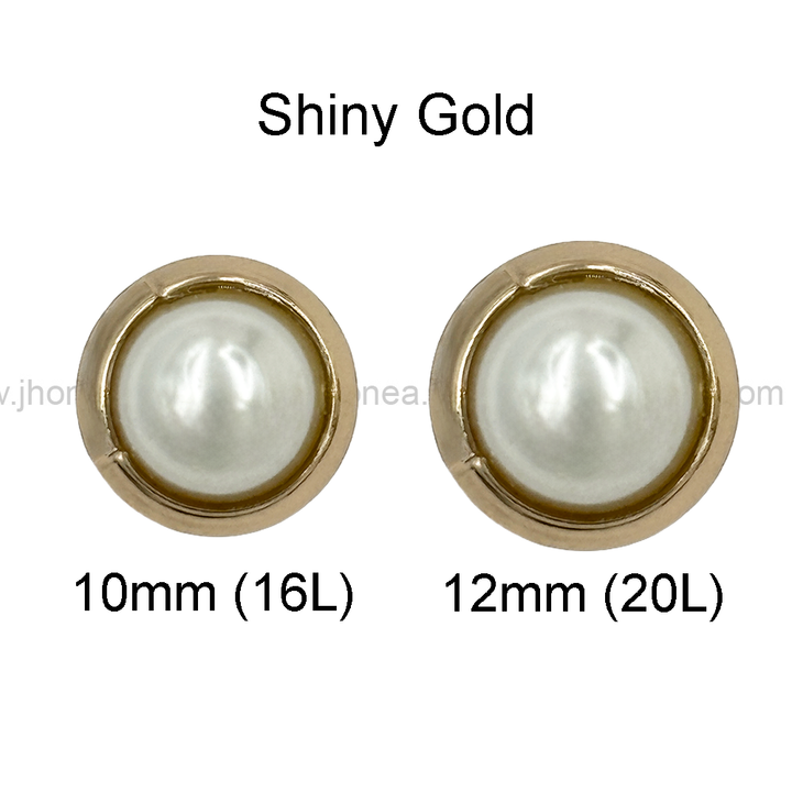Shiny & Classy Round Shape Premium Quality Pearl Metal Button