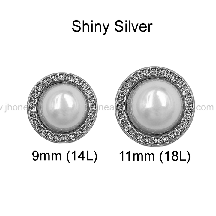 Round Shape with Chain-Like Design Rim Pearl Button