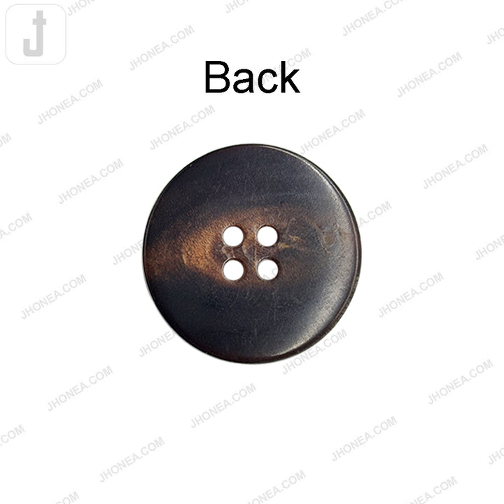 Premium Polished Real Horn 4 Hole Sewing Buttons for Coats/Blazers/Suit