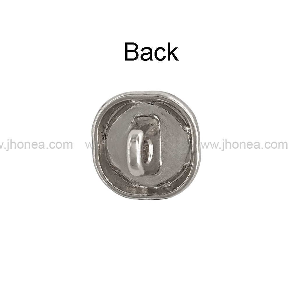 Rounded Square Shape Shiny Pearl Metal Kurta Buttons