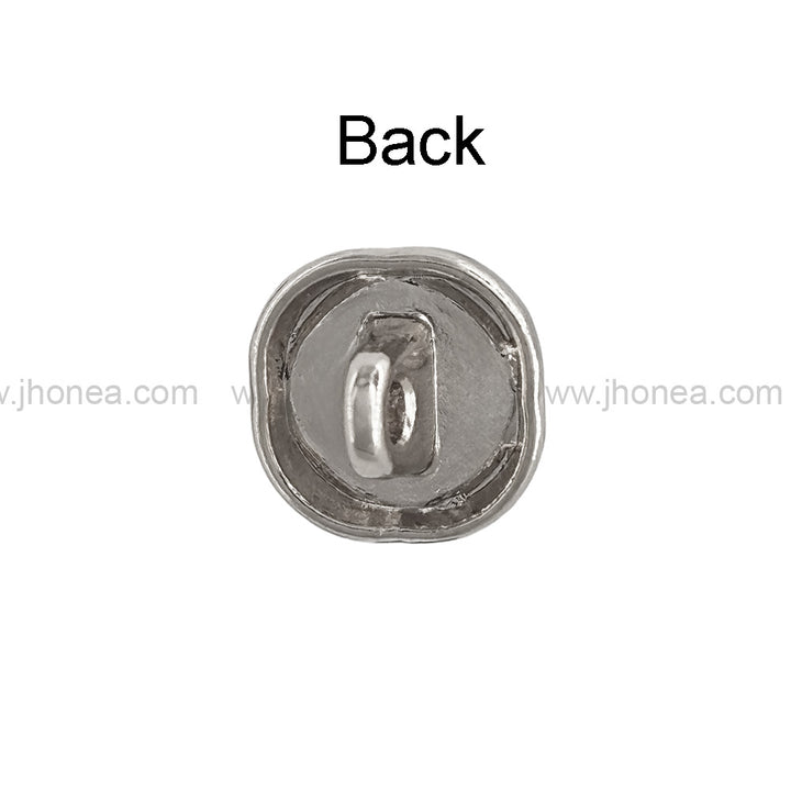 Rounded Square Shape Shiny Pearl Metal Kurta Buttons