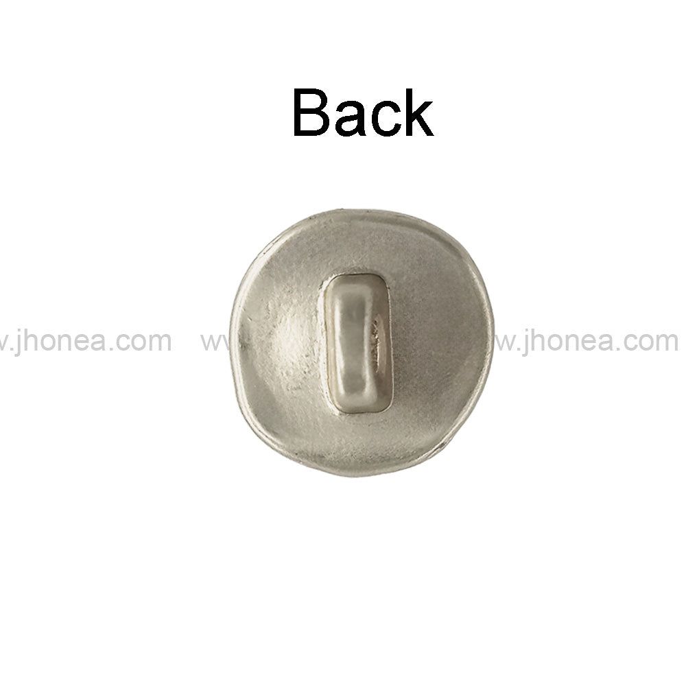Round Shape Textured 10mm(16L) Classic Metal Shank Button