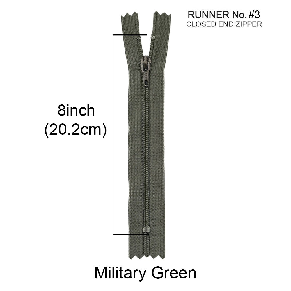 YKK- #3 Nylon Coil Pant Trousers Closed-End YKK Zipper