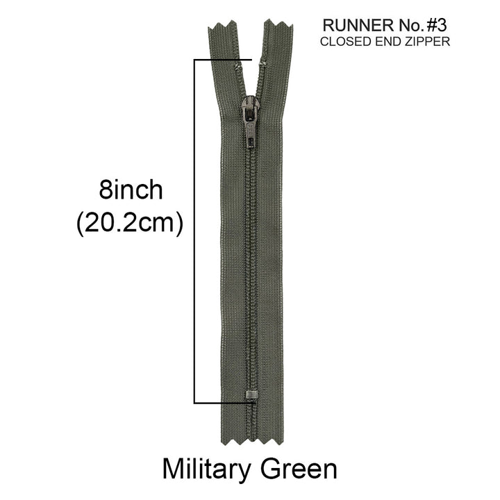 YKK- #3 Nylon Coil Pant Trousers Closed-End YKK Zipper