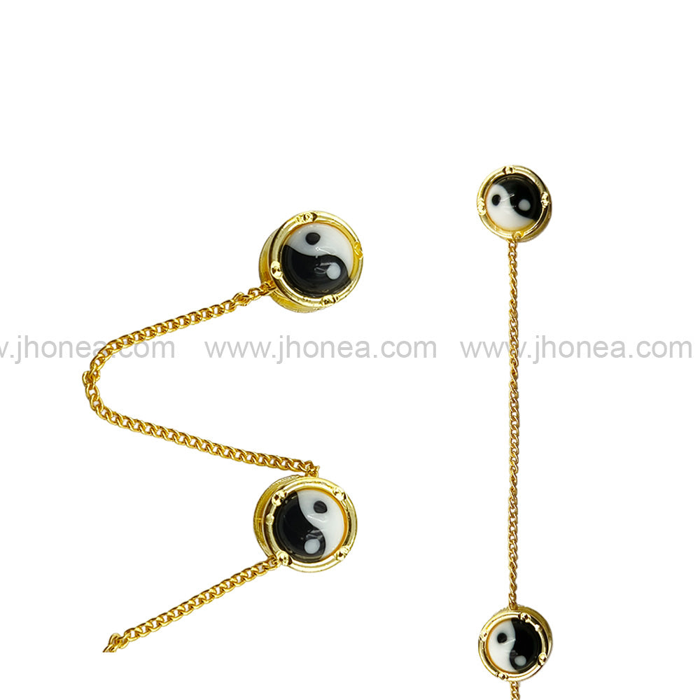 Elegant Yin Yang Dangling Chain Kurta Button