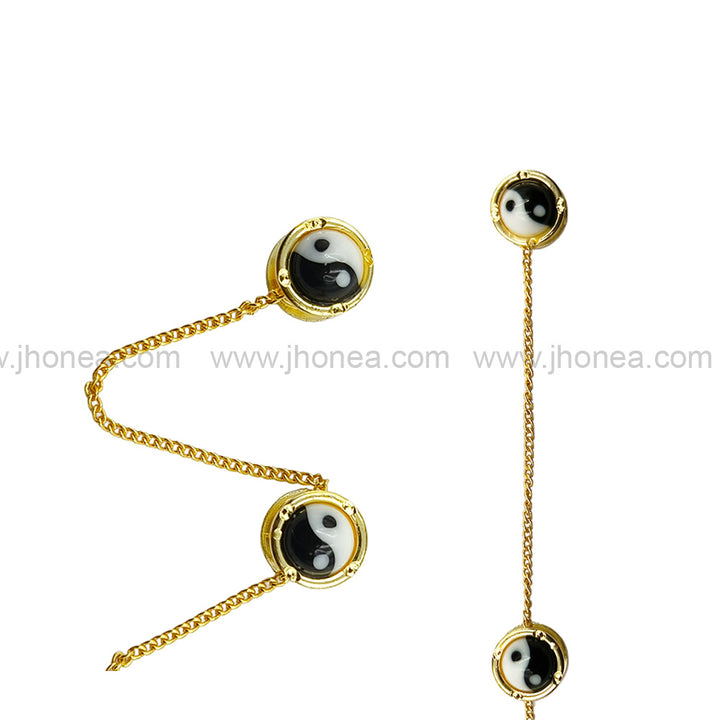 Elegant Yin Yang Dangling Chain Kurta Button
