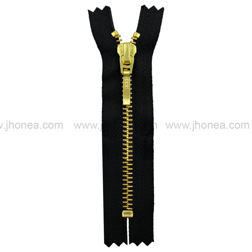 YKK- #5 Quality Designer Gold with Black/White YKK Metal Zipper for Jackets