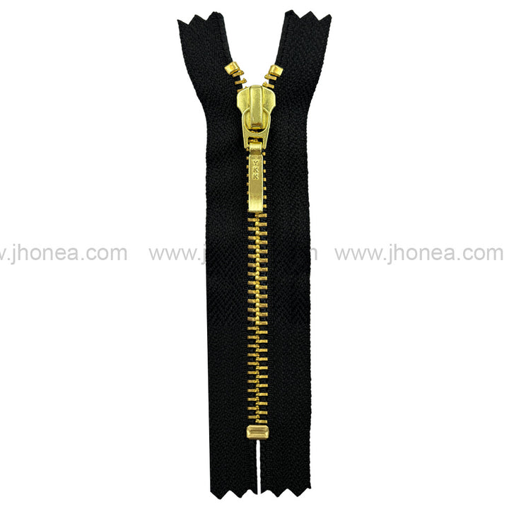 YKK- #5 Quality Designer Gold with Black/White YKK Metal Zipper for Jackets