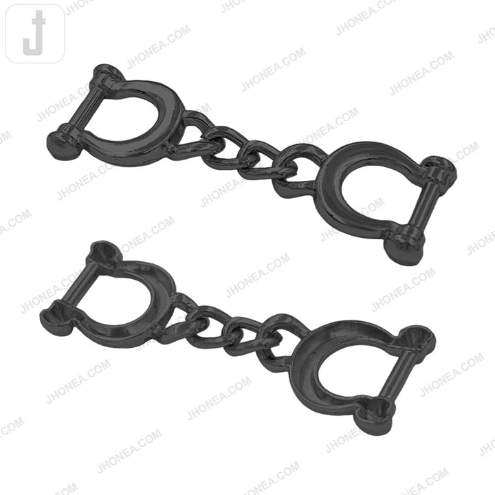 Stylish Shiny Finish Handcuffs Design Decorative Shoe Buckle