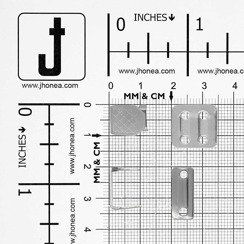 Stainless Steel 4-Part Hook & Bar Sew-On Pant Trouser Closure