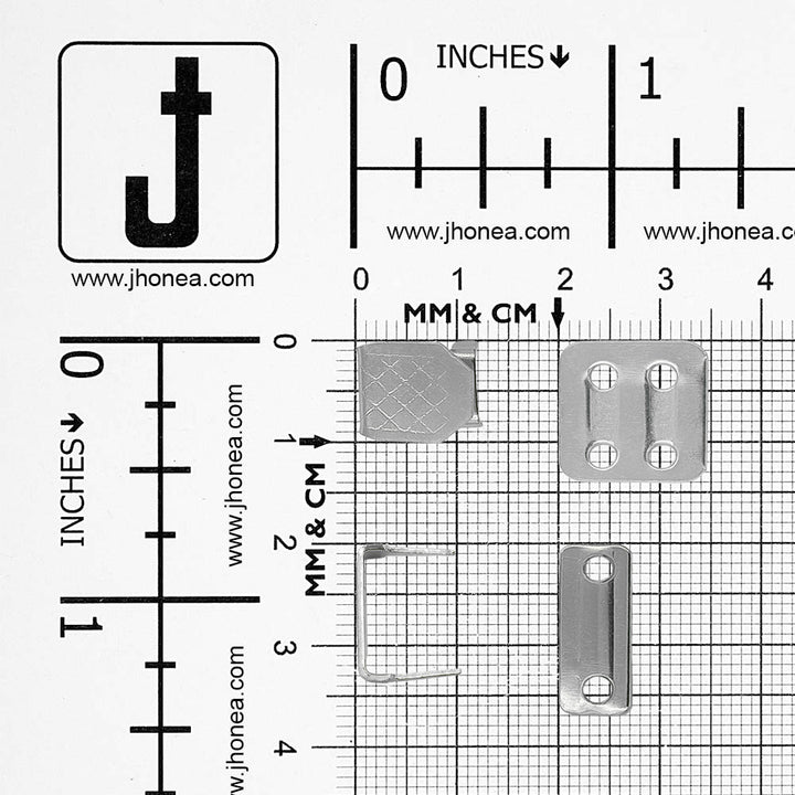 Stainless Steel 4-Part Hook & Bar Sew-On Pant Trouser Closure