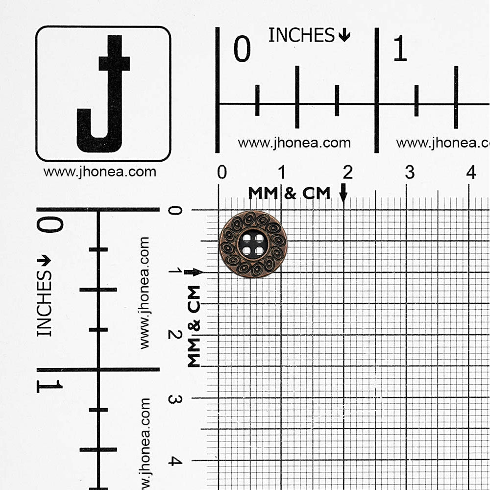 Beautiful Eye-Catching Engraved Design 4-Hole Metal Buttons