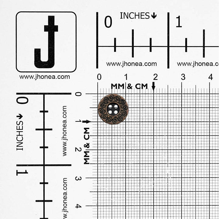 Beautiful Eye-Catching Engraved Design 4-Hole Metal Buttons