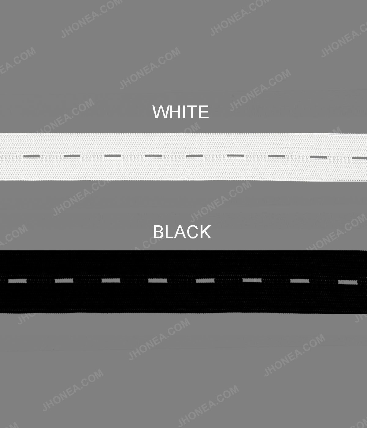 Plain Black & White Sewing Knitted Buttonhole Adjustable Elastic Band