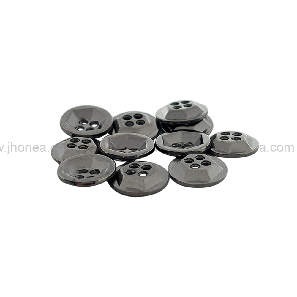 Solid Design Geometric Pattern 4-Hole Metal Shirt Buttons