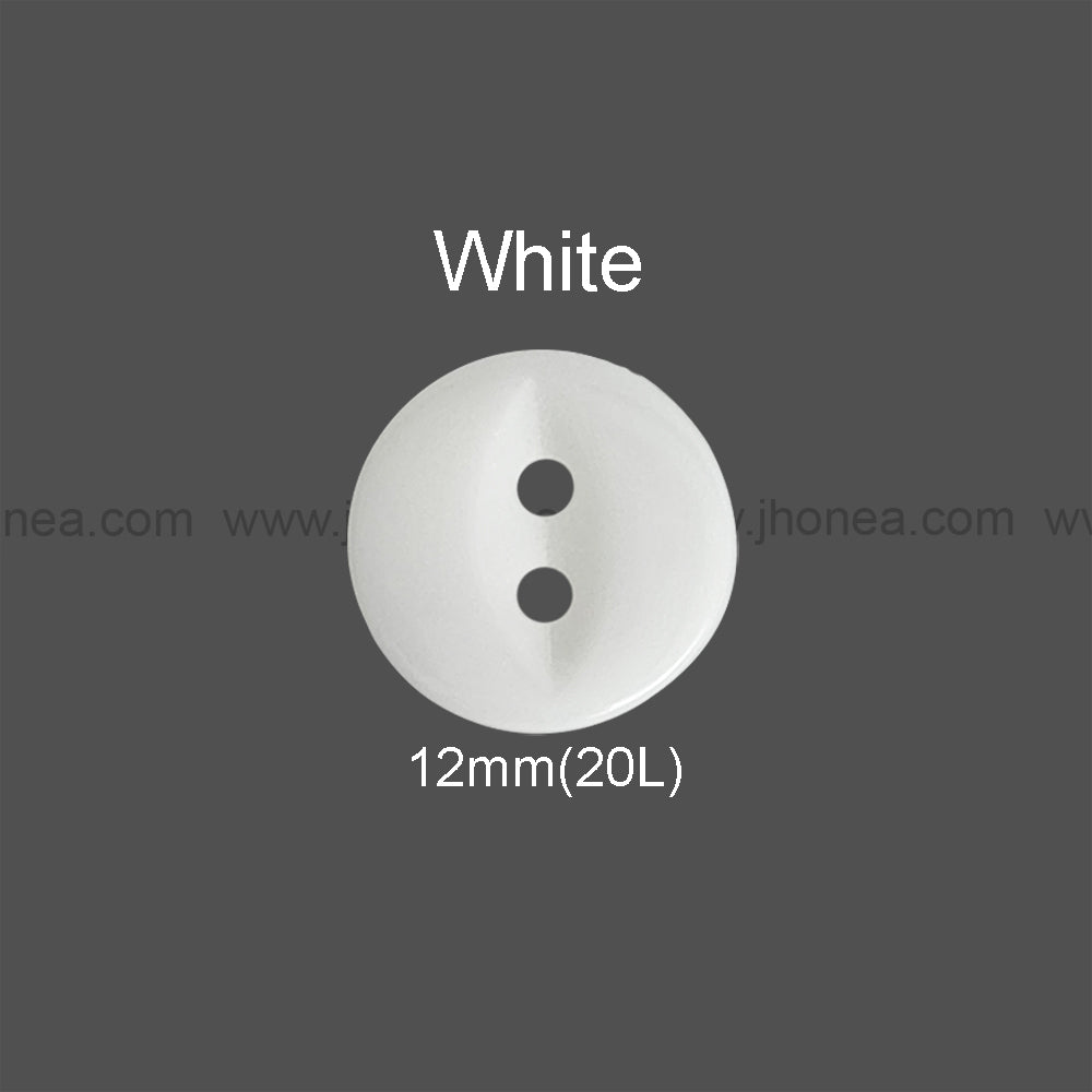 2-Hole Round Shape 12mm(20L) Poly Button