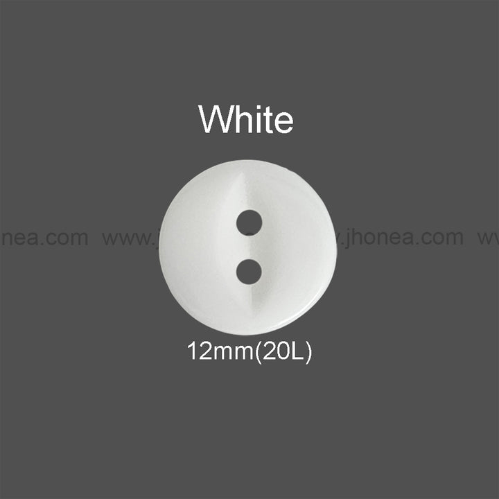 2-Hole Round Shape 12mm(20L) Poly Button