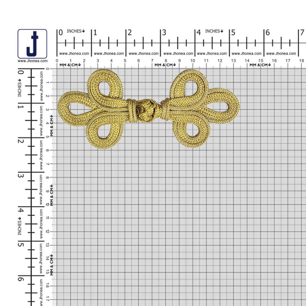 Decorative Designer Metallic Braided Frog Closure Coat Toggle Fastener