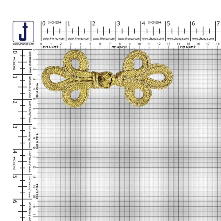 Decorative Designer Metallic Braided Frog Closure Coat Toggle Fastener