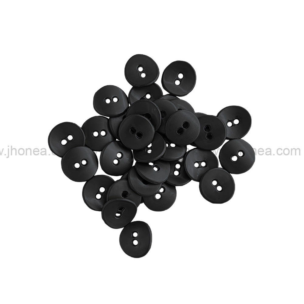 Fashionable Round Shape with Curvy Structure Matte black Metal Button