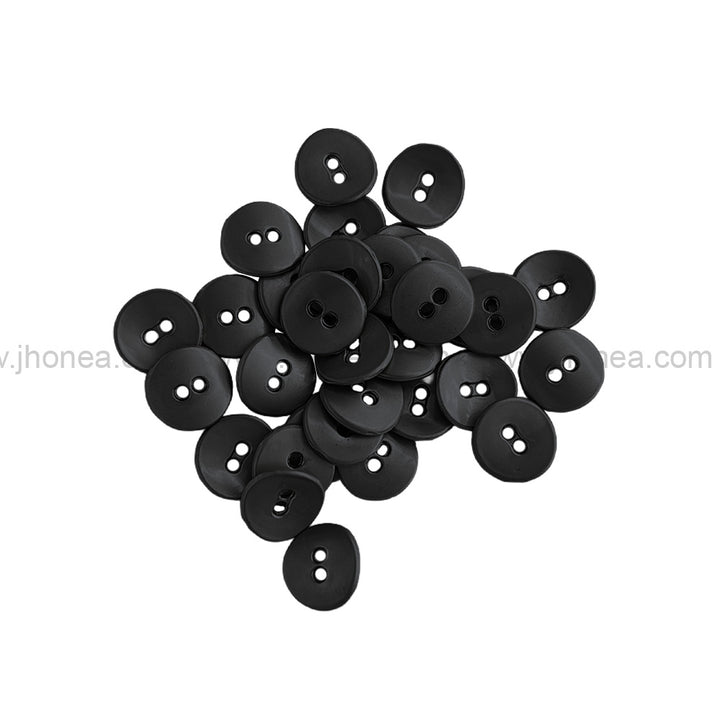 Fashionable Round Shape with Curvy Structure Matte black Metal Button