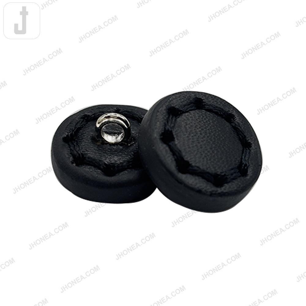 Black and White PU Leather Downhole Loop Buttons