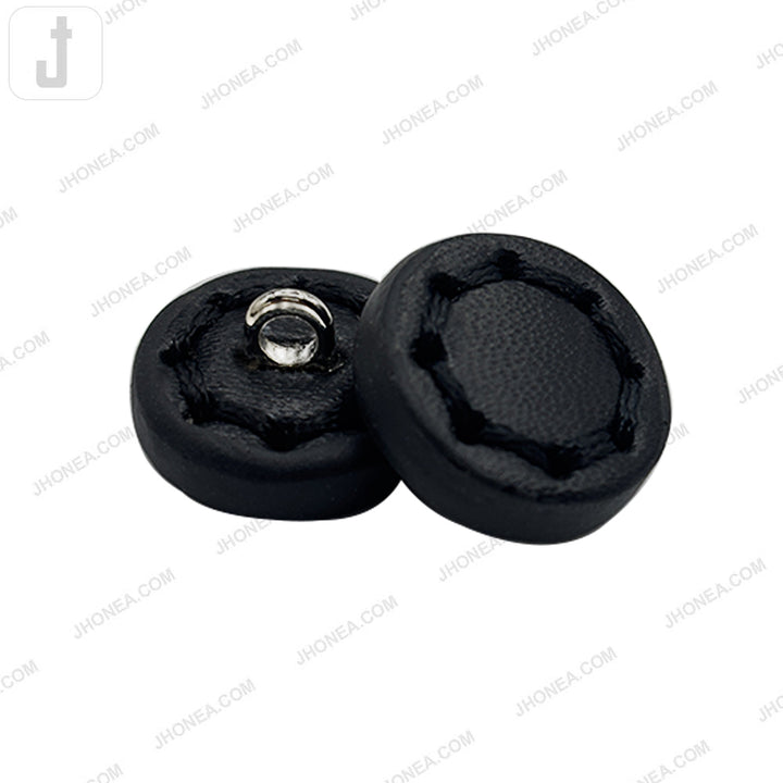 Black and White PU Leather Downhole Loop Buttons