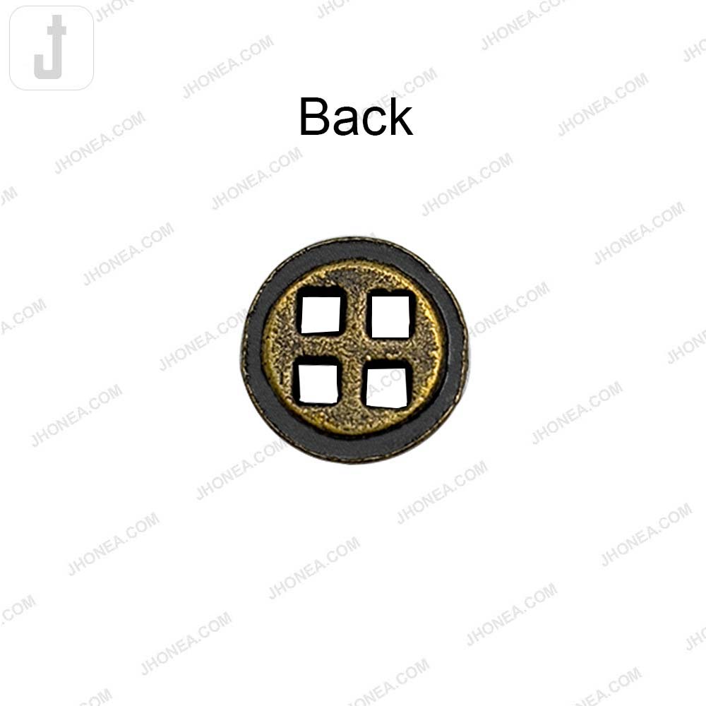 Versatile 10mm Round Shape 4 Hole Alloy Metal Buttons
