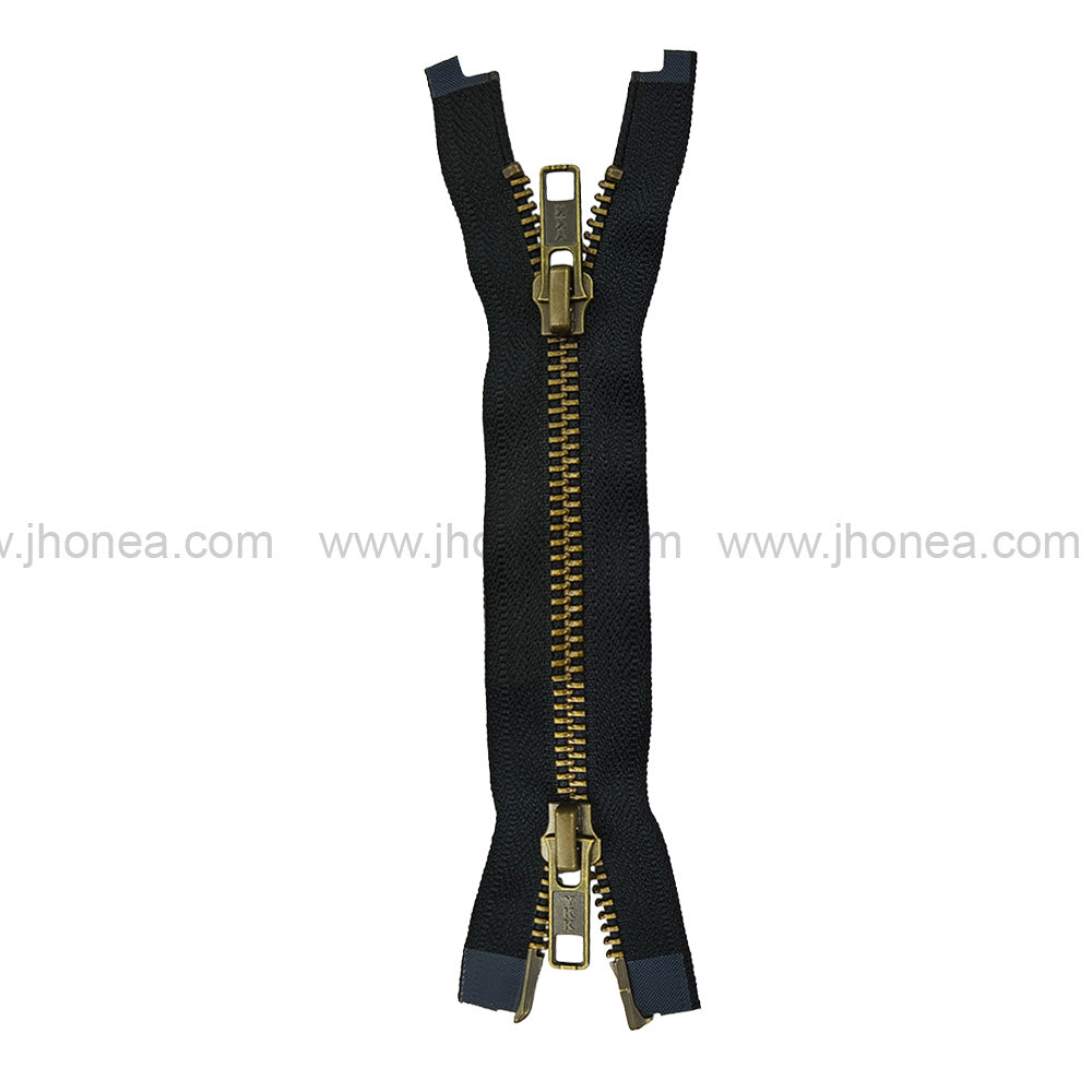 YKK #5 Antique Brass Teeth Premium Two Way Metal Zipper for Jackets