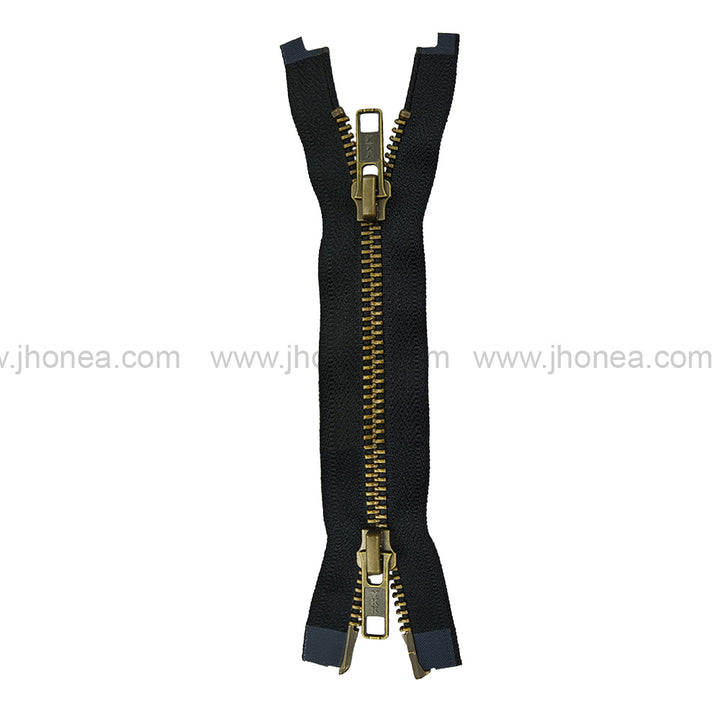 YKK #5 Antique Brass Teeth Premium Two Way Metal Zipper for Jackets