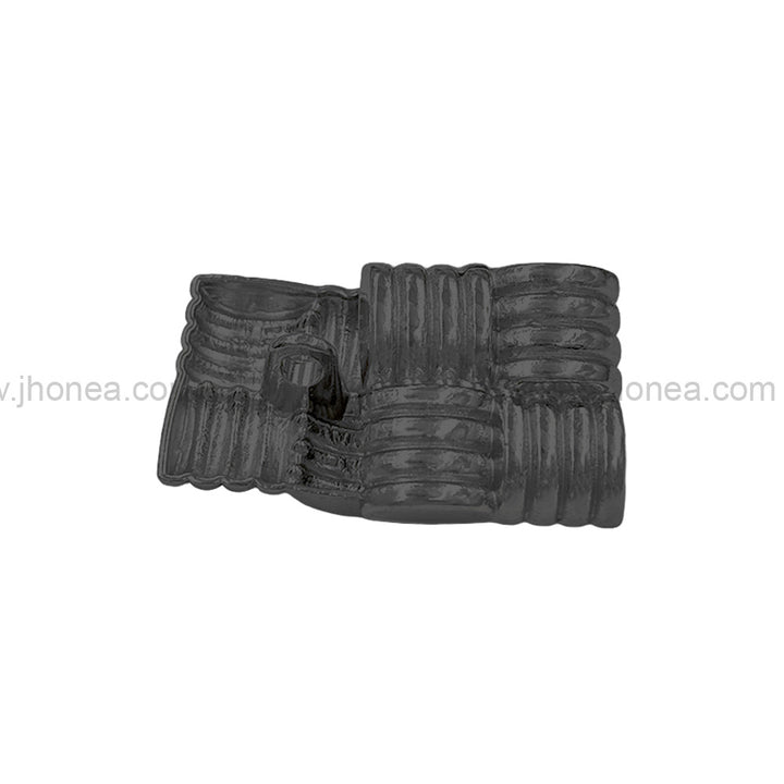 Eye-Catching Square Ribbed Design Shiny Finish Loop Shank Metal Button