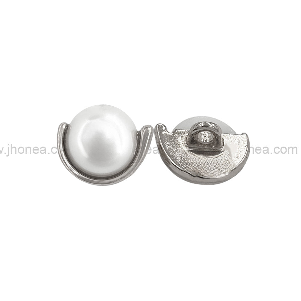 Shiny Gold & Silver Round Shape Fancy Pearl Buttons