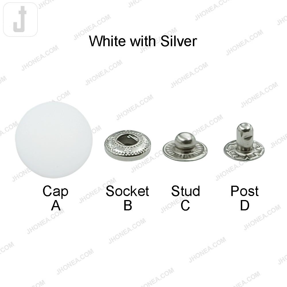 Smooth Round Plastic 4-Part Snap Button Fasteners