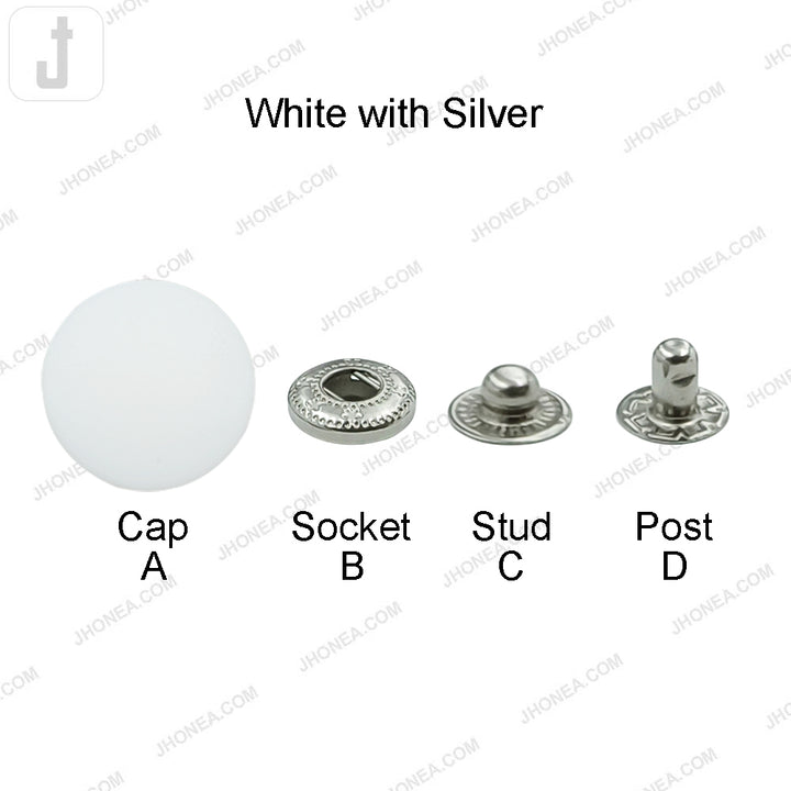 Smooth Round Plastic 4-Part Snap Button Fasteners