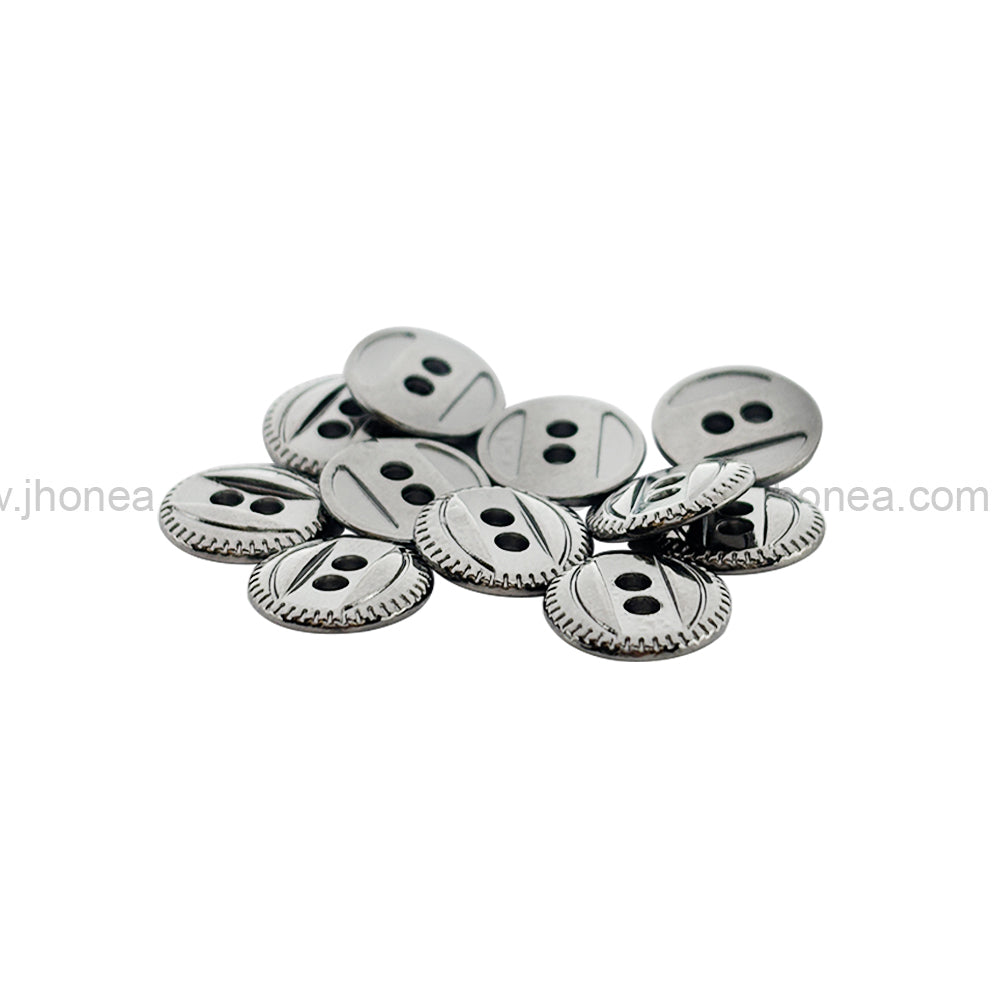 Western Style 2-Hole Round Shape Metal Button for Dresses