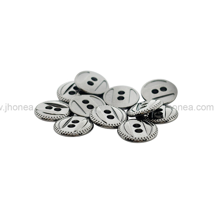 Western Style 2-Hole Round Shape Metal Button for Dresses