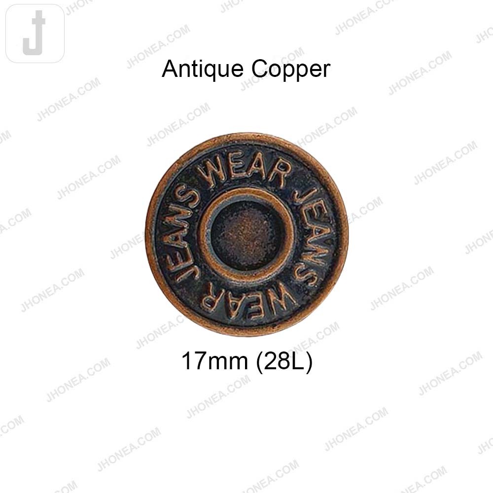 Antique Finish Metal Jeans Button for Denim Garments