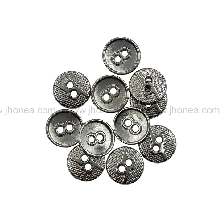 Square 2-Hole Round Shape Unique Surface Black Nickel (Gunmetal) Finish Shirt Buttons