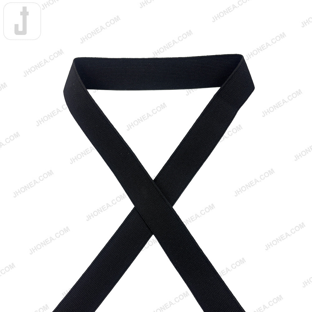 Plain Black & White Tailors' Stiff Woven Elastic for Casings